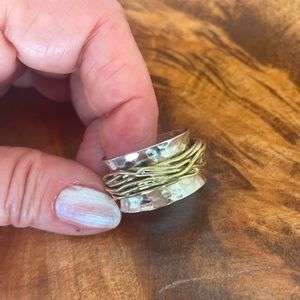 Silver meditation/spinner ring.